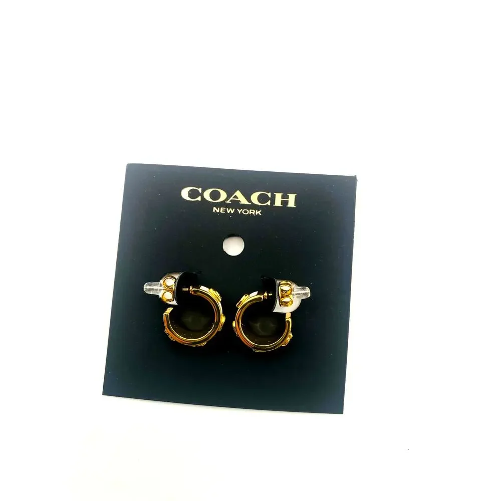 Coach Women's Signature Tabby Hoop Earrings - Picture 1 of 5
